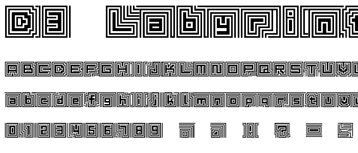 D3 Labyrinthism font